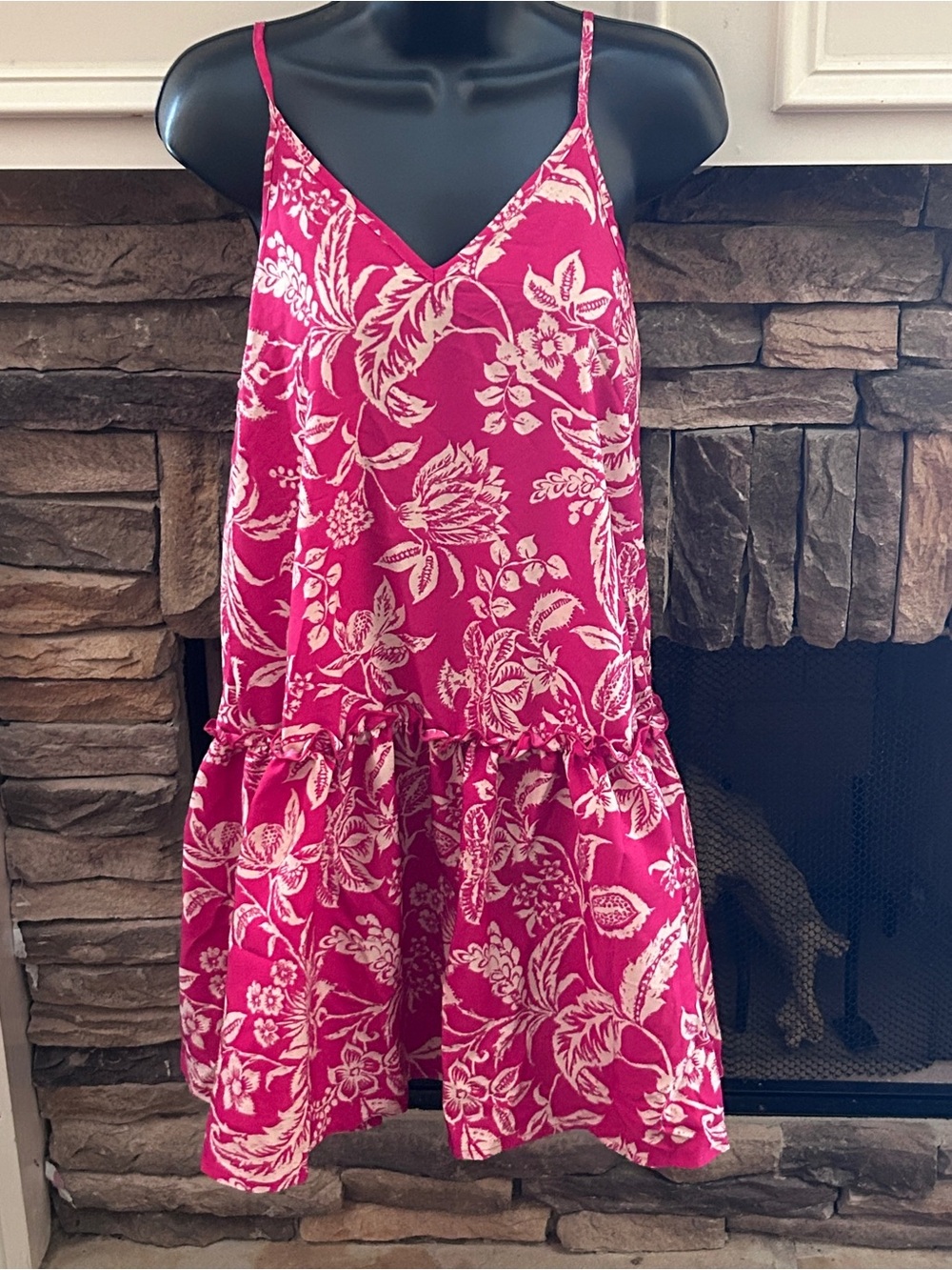 SHEIN Pink Floral Tiered Spaghetti Strap Dress - Picture 4 of 4